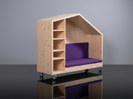 Mobile Sitzecke mit Regal (Mobiler Sitzwagen) von Holzfink